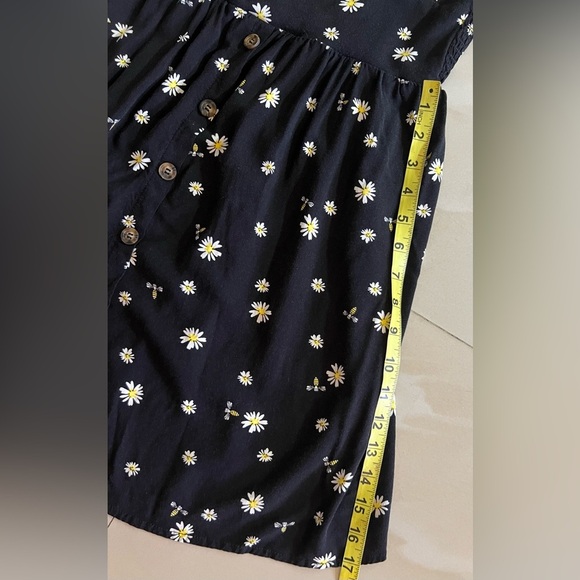 AUW Halter Top Dress Womens Large Black Floral Design Straps Pullover Summer - Picture 9 of 16